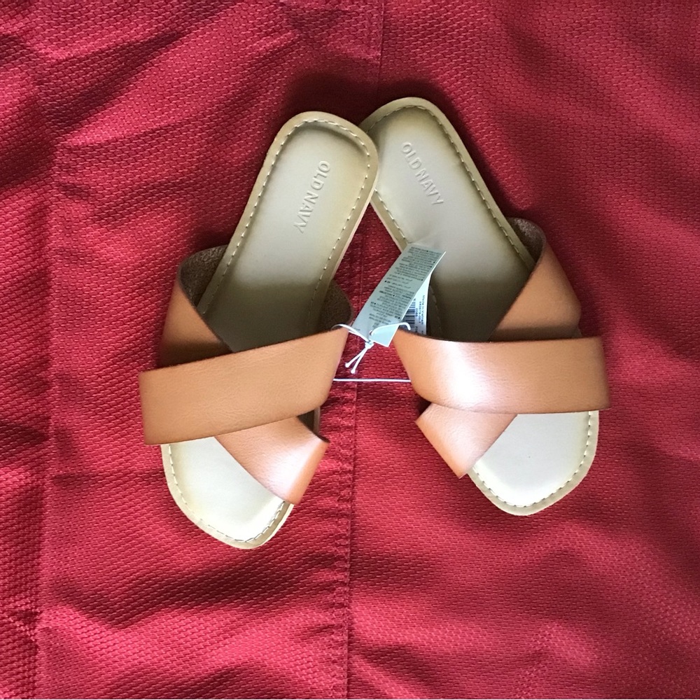Brand New Tan Old Navy Slides